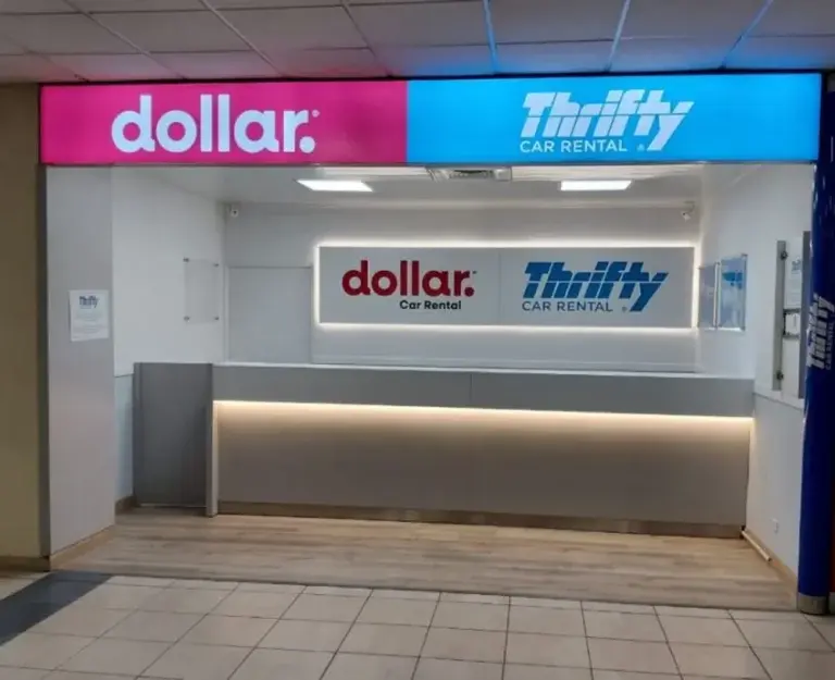 Dollar Car Rental counter at Tocumen International Airport, Panama