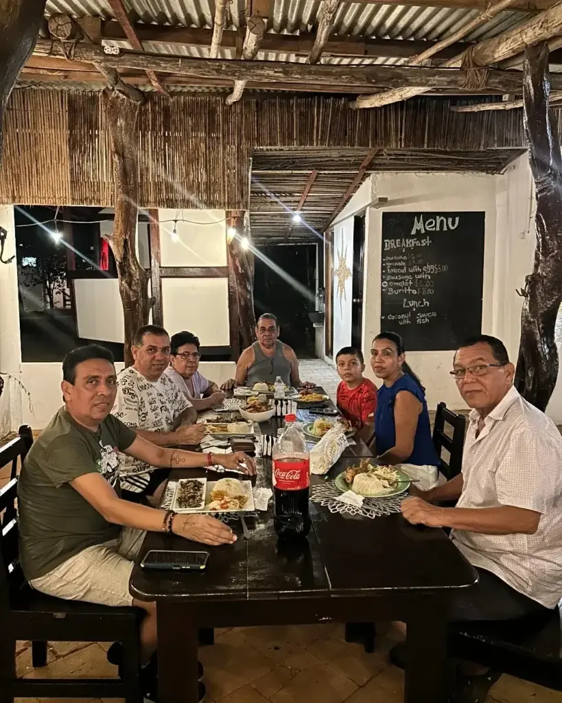 Family dining together in the restaurant