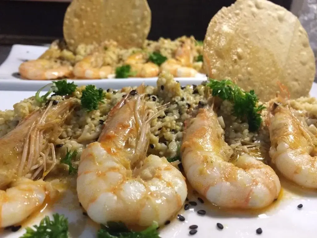Shrimp from the Kokodrilo kitchen at Bliss Beach